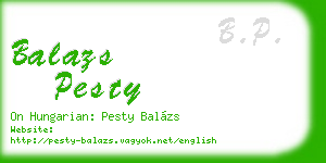 balazs pesty business card